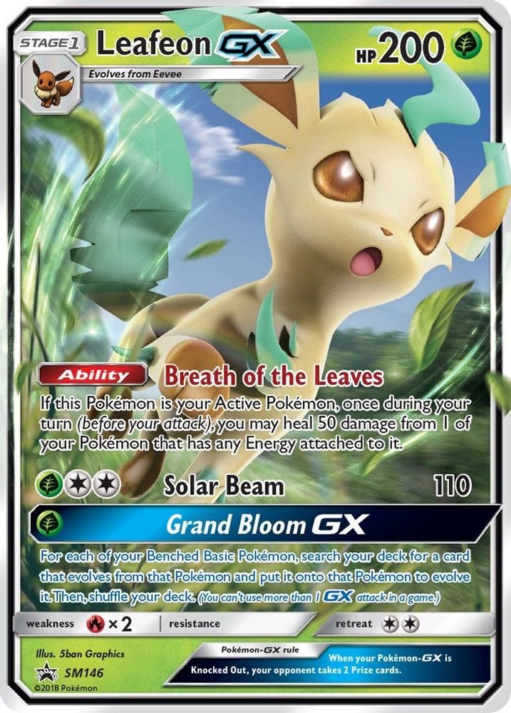 Leafeon GX - Holo Sun & Moon Promo SM146 Pokemon Card MP