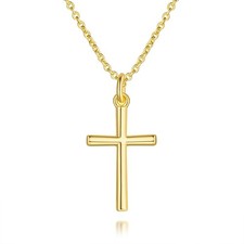 14K Gold Cross Necklaces for Women Gold Cross Chain Minimalist Pendant Small Nec