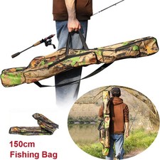 150cm Folding Fishing Rod Holdall Bag Carry Case For Rods and Reels Large UK
