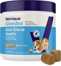 Vetnique Glandex Anal Gland Soft Chew Treats with Pumpkin for Dogs Digestive Enz