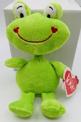 Dan Dee Walmart Lime Green Wobble/Bobble Headed 8  Frog Heart Smile 2010 NWT