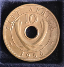 1956 BRITISH EAST AFRICA 10 CENTS COIN - QUEEN ELIZABETH II