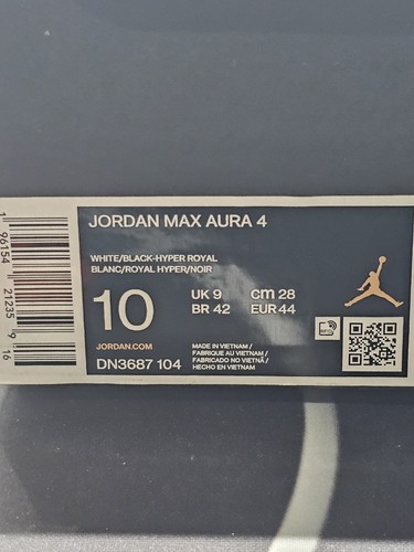 NIKE AIR JORDAN MAX AURA 4 White/Blue Size 10 Brand New - Picture 7 of 7