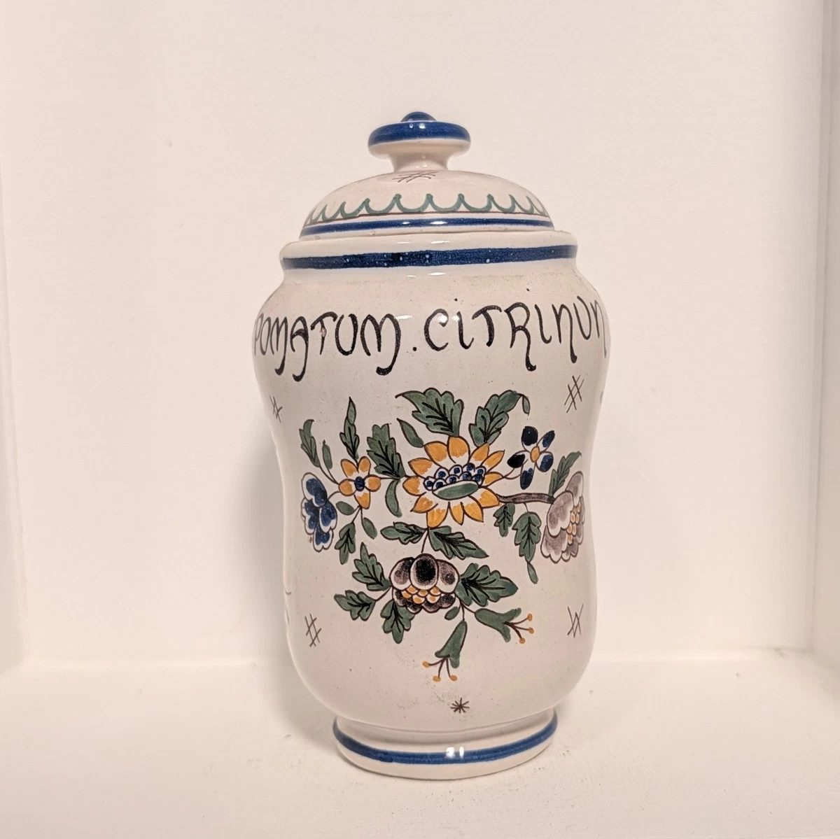 Grand Pot à Pharmacie Ancien En Opaline – XIXe Siècle – 31 Cm – Décoration Vintage