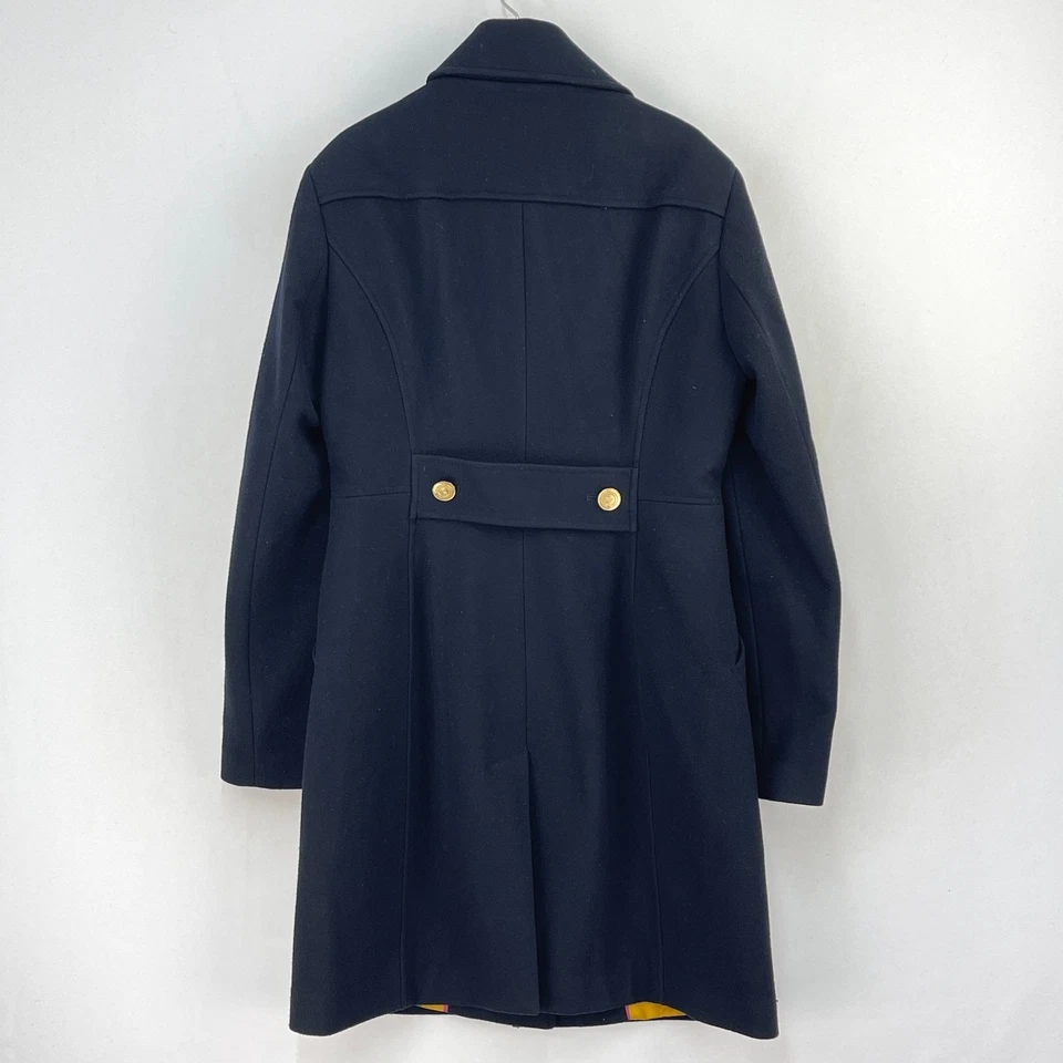 Abrigo de lana Joules Leybury para mujer 12 azul marino largo abrigo de campo carreras trinchera Foto 2 de 4