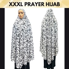 XXXL Prayer Hijab One Piece Khimar Extra Long Salah Overhead Scarf Full Coverage