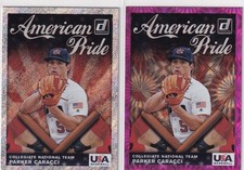 LOT (2) 2020 DONRUSS DIAMONDS PINK FIREWORKS RC PARKER CARACCI ROOKIE - 126