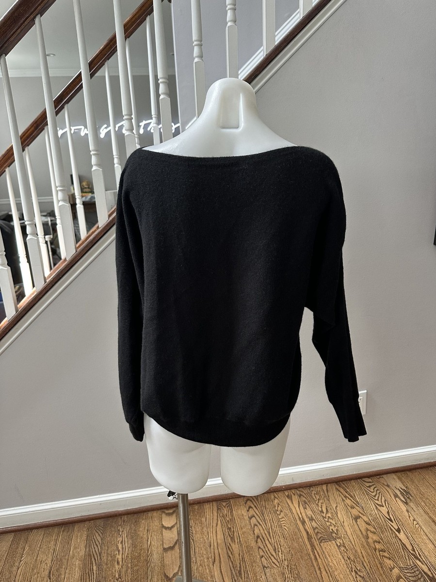 Nomad 1942 Black Cashmere Boatneck Sweater Size S View 3
