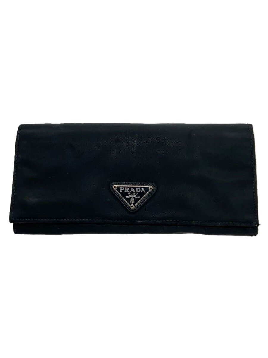 Prada Black Plain Long Wallet for Women