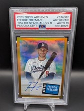 2023 Topps Archives Freddie Freeman  '57 Hit Stars Auto #GOLD /50