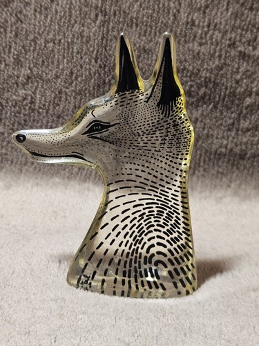 Rare Vintage Abraham Palatnik 4’’ Acrylic Lucite Fox Sculpture MCM Op Art Brazil