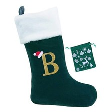 20 Inches Monogram Christmas Stockings with Letters Large Super Latter B Green