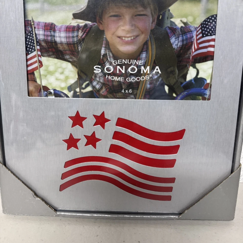Marco de fotos bandera patriótica Sonoma metal cepillado foto 4x6 U17 Foto 2 de 3
