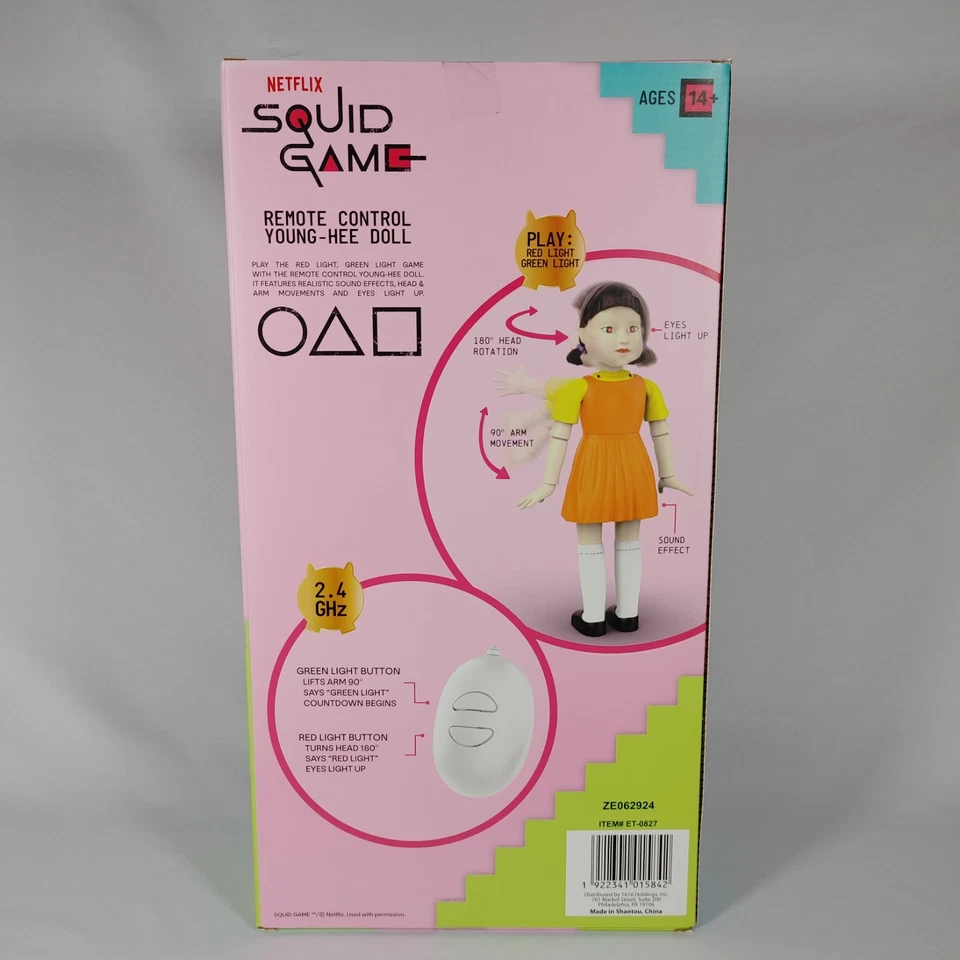 Netflix Juego de Calamares Control Remoto Young-Hee 15" Muñeca Luz Roja Luz Verde Nuevo Foto 4 de 4