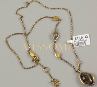 Missoma Gold Plated Silver Multi Gemstone Necklace, 43cm, 4.8g.
