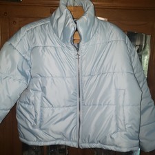 Celebrity Pink Women Light Blue Puffer Jacket Coat Zipper Up Pocketed Size Xl