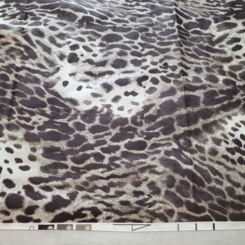Faux Ultra Suede Fabric Animal Print Brown Tan White 62" Wide x 2 Yards - Picture 4 of 6