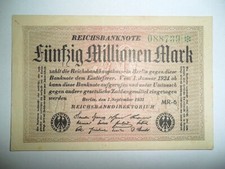 BANCONOTA ANTICA 50 MILLIONEN REICHSMARK GERMANIA 1923 SPL 