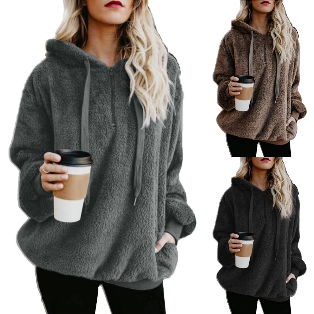 Warm pullover hoodie women's sale