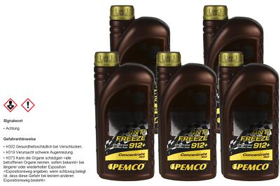 5x1 Liter PEMCO Frostschutz ANTIFREEZE 912+ Konzentrat Kühlflüssigkeiten rot