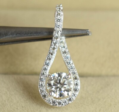 1.45 Carat White Round Brilliant Cut Diamond Solitaire Certified Pendant SEE VDO
