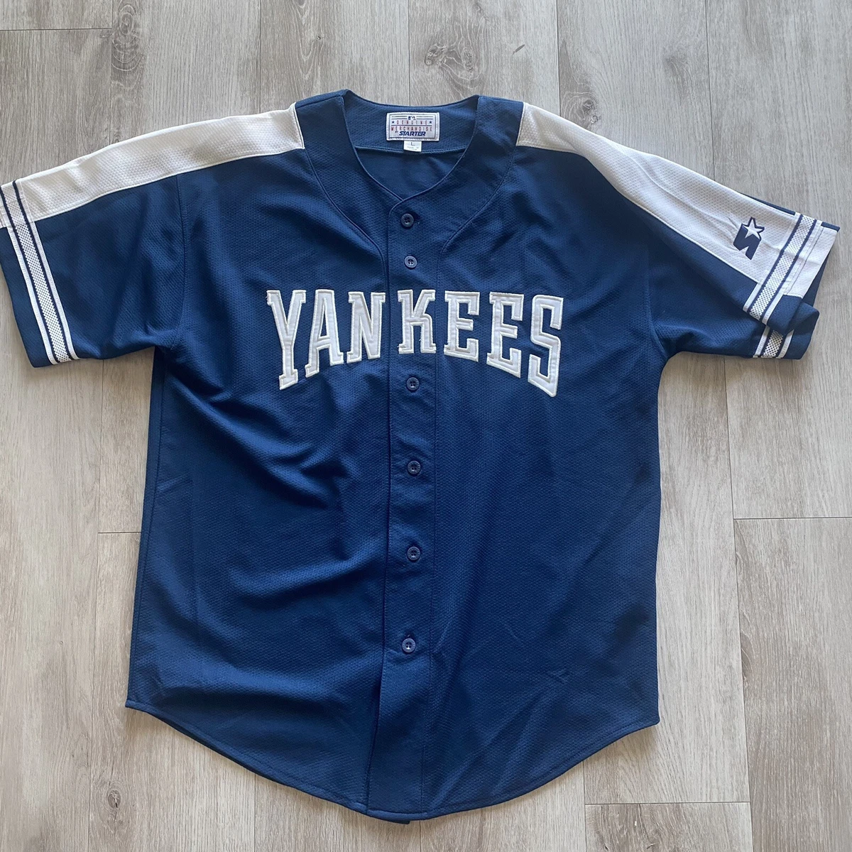 New York Yankees Jersey Button Up Shirt MLB Genuine Merchandise Starter  Men's L