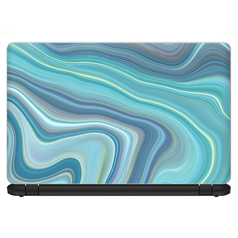 Skin Universelle Pour Ordinateur Portable 14 Pouces - Motif Géode Marbre Bleu Turquoise Et Marron (Itsaskin, Vinyl)