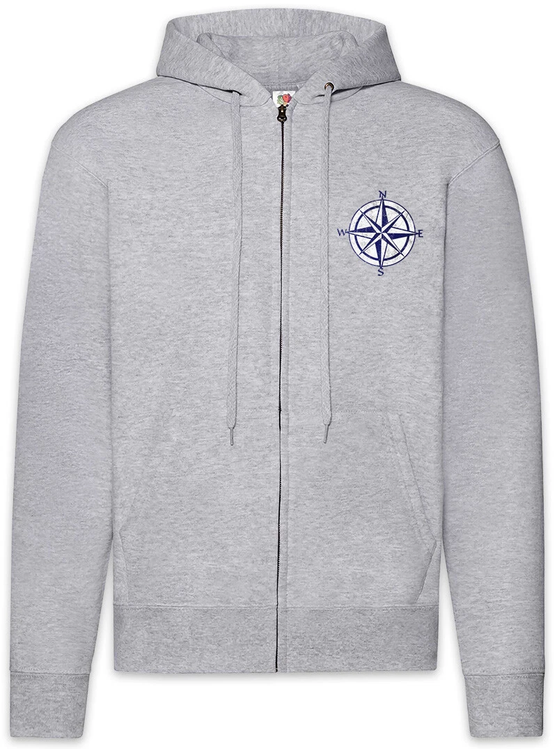 Nautical Compass Vintage Zipper Hoodie Tattoo Star Rockabilly Sailor Stern