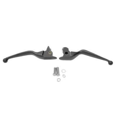 Slotted Wide Blade Lever Set, Black, '96-'14 Softail, '96-'07 Touring