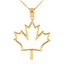 thumbnail 1 - 10k Yellow Gold Open Design Maple Leaf Pendant Necklace 