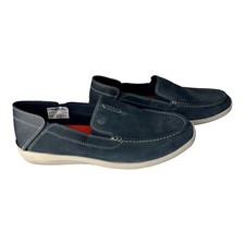 Clarks Gorwin Step Slip On Shoes Men's US 10.5 M UK 9.5 Navy Blue Loafers Suede