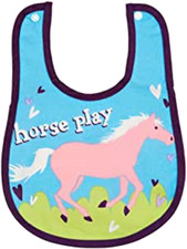 Little Blue House by Hatley Baby Bib Horse Play Design