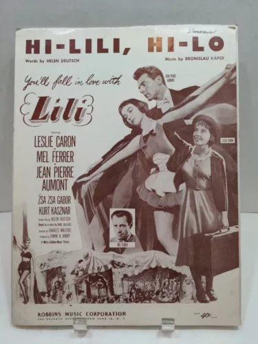 Hi-Lili Hi-Lo Sheet Music Film Soundtrack Lili Piano Voice Ukulele 1950s  F1AO