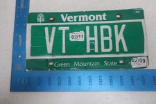 Vermont VT License Plate Tag Vanity 2009 09 Heartbreak Kid VT Handbook H B K HBK
