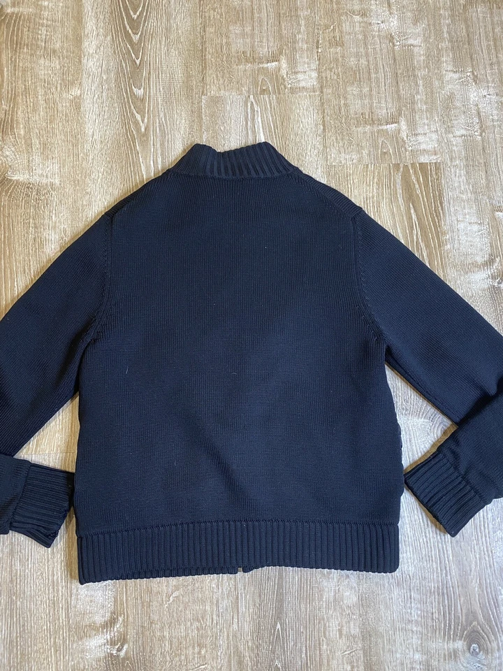 Chaqueta suéter grande forrada con cremallera completa 100 % lana negra Bloomingdale's Store para hombre Foto 3 de 4