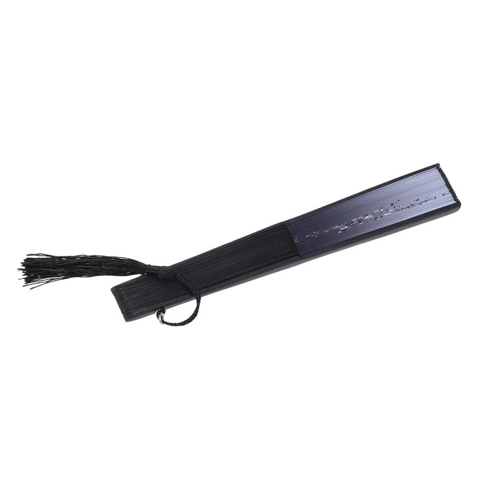 Ventilador plegable de seda de 2 piezas estilo japonés clásico bambú ventilador de mano plegable Foto 3 de 4