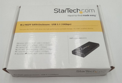 StarTech.com SM21BMU31C M.2 NGFF SATA SSD Enclosure USB 3.1