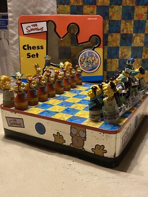 The Simpsons 3D Chess Set Pre-Owned All Pieces Included 1996 No