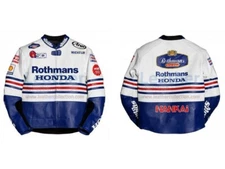 HONDA ROTHMANS LEATHER RACING JACKET ARMOR PROTECTED CE APPROVED