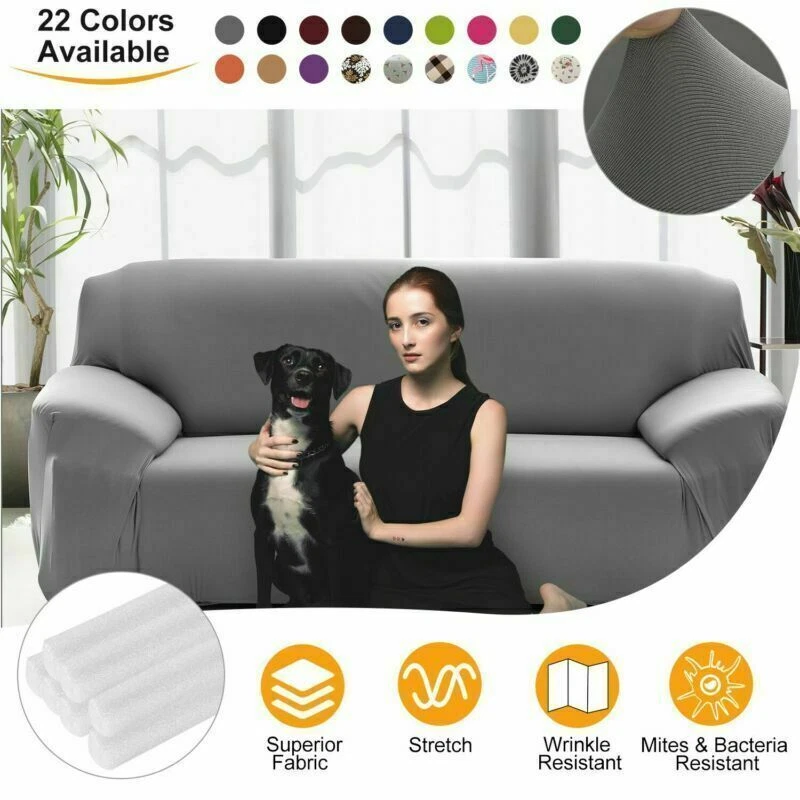 1/2/3 Seater Stretch Chair Cover Sofa Covers Elastic Protector Cover Soft Pads - Image 3 of 4
