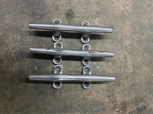 Lot of 3 Stainless Steel boat dock deck Marine Line rope cleat / cheat 6" SS