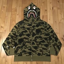 BAPE 1st camo green shark full zip hoodie A Bathing Ape Size XL