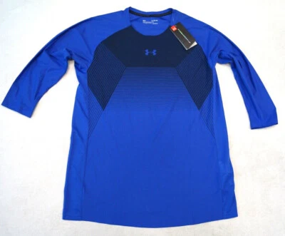 UNDER ARMOUR Threadborne Herren T-Shirt  Fitnessshirt 3/4 Arm  Gr.XL blau NEU - Bild 1 von 3