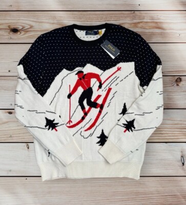 Polo Ralph Lauren Pullover Pulli Ski Sportsman weiß Urlaub Sun Valley UVP 199£