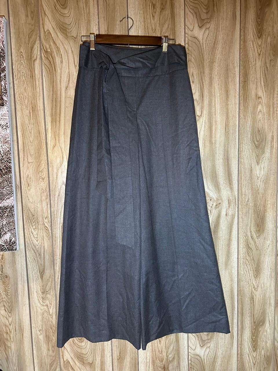 Elevenses Anthropologie Wide Leg Dress Pants Size 6 Brown Tied Bow Belt