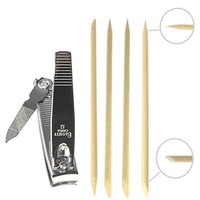 Trim Fingernail Clipper Deluxe With File. Plus 4 Cuticle Sticks. Trim Fingernail Clipper Deluxe With File. Plus 4 Cuticle Sticks.