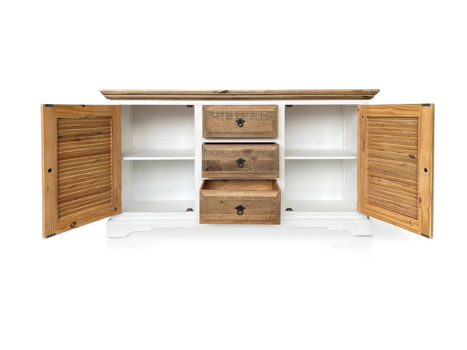Sideboard Kommode Wohnzimmerschrank NOTTINGHAM I Recyceltes Altholz teilmassiv - Bild 3 von 4