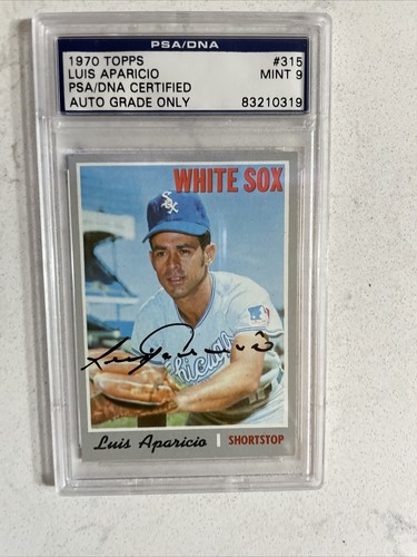 1970 Topps Luis Aparicio Autograph PSA/DNA 9 HOF - Picture 3 of 3