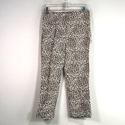 Insight New York Brushed Leopard Print Capri, Women's Size 4 - White/Brown