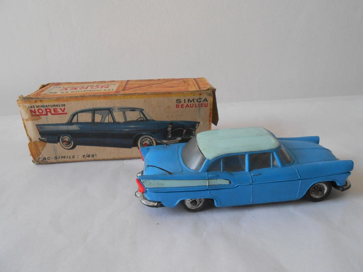 norev 1/43 - SIMCA BEAULIEU version blanc et rouge , boite vitrine
